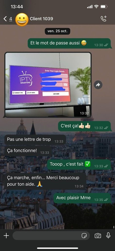 Avis client Smart IPTV Pro - abonnement premium satisfait